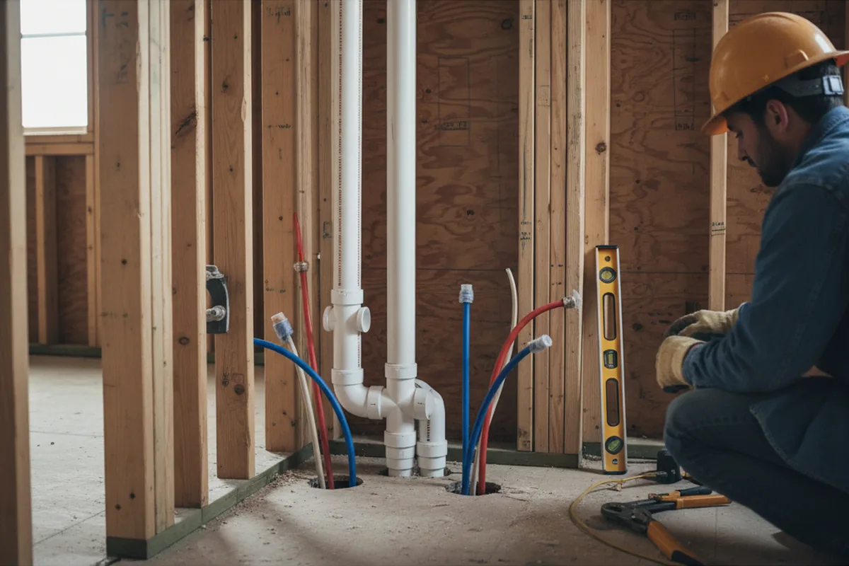 Drain and supply rough-in during Toilet Repair and Installation in Orlando
